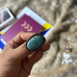 Turquoise Ring With .925 Sterling Silver  