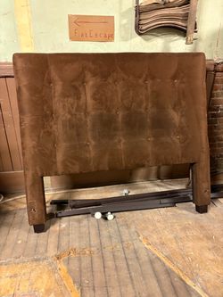 Brown Tufted Upholstered Headboard with Frame