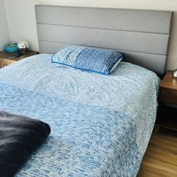 Queen size bed, headboard, frame