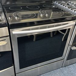 Stainless steel glass top stove