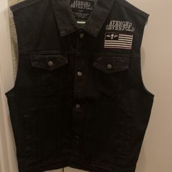 Avenged Sevenfold Black Denim Vest Mint Condition 