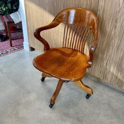 Antique Tiger Oak Desk Chair