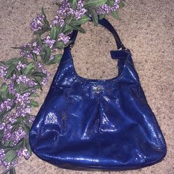 Gorgeous Blue Patent Leather Coach Bag