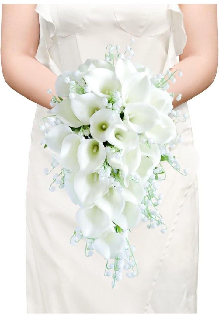 Lilly And Baby Breath Bridal Bouquet Was 60$
