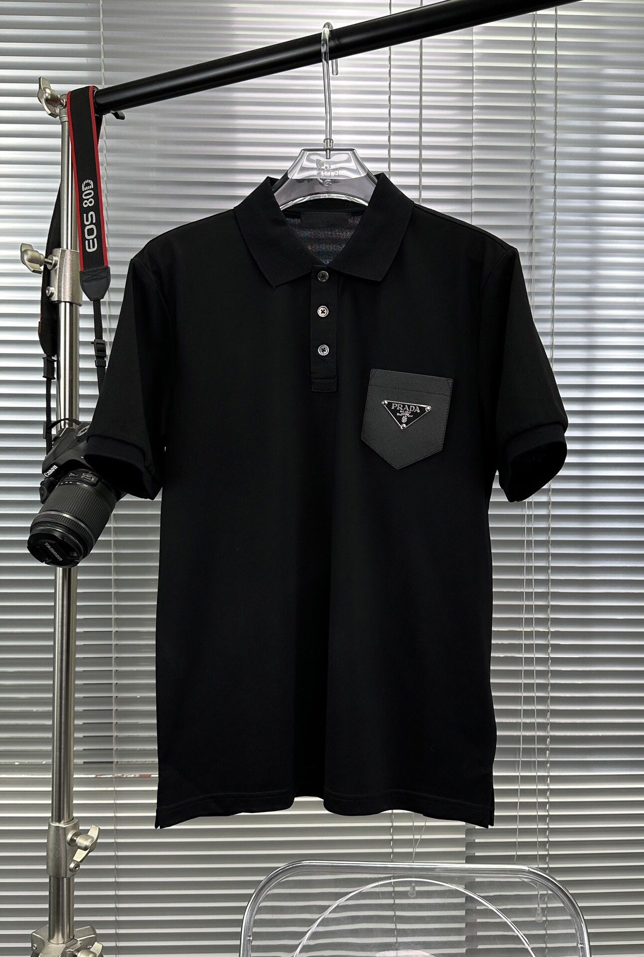 Prad@ Black Polo Shirt New 