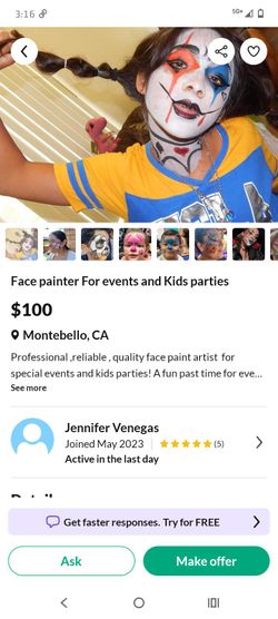 Buyers beware face painter