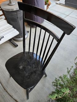 Black wooden chairs