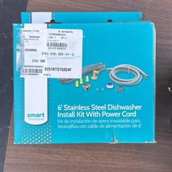 6’ Stainless Steel Dishwasher install Kit With Power Cord
