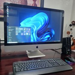 iMac 27 inches,  all in one desktop Computer.   Good Condition.  Windows 10 installed.   Intel Core i3 processor.   antivirus.  DVD Reader.  wifi. Web