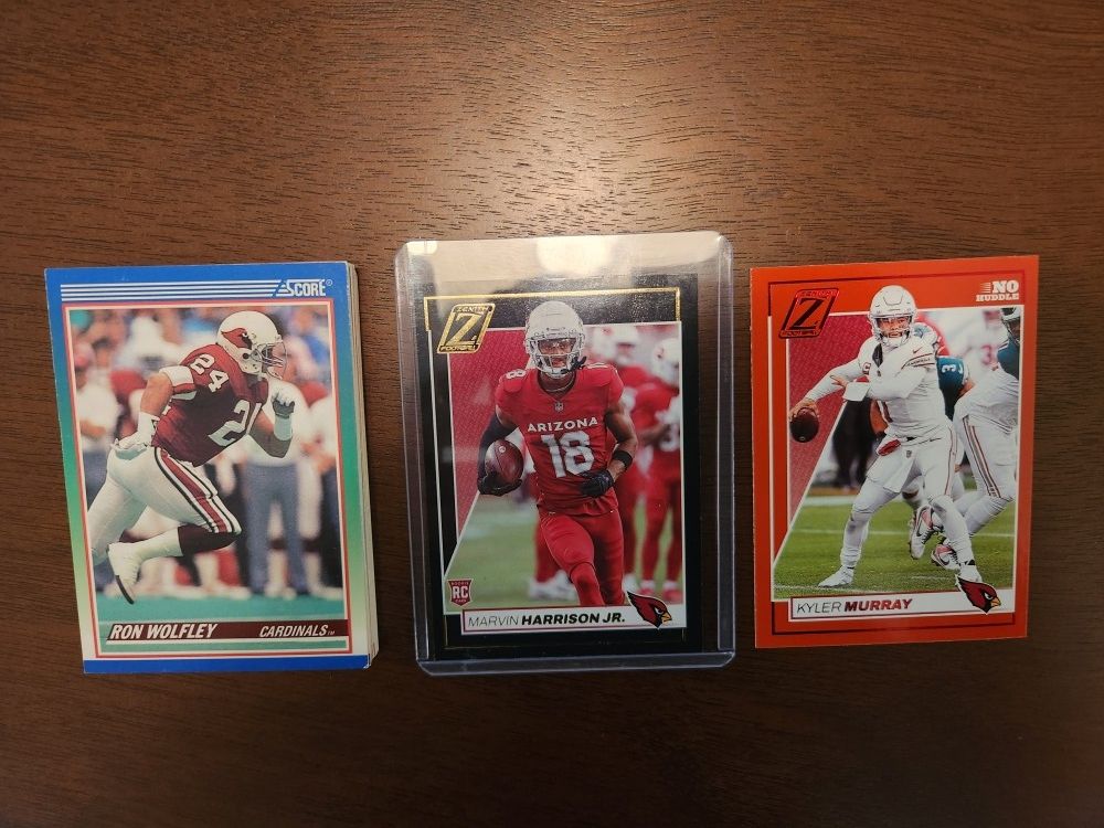 ZENITH PANINI MARVIN HARRISON RC CARD, KYLER MURRAY NO HUDDLE CARD, PHOENIX CARDINALS CARDS