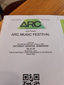 ARC FEST SATURDAY ONLY AND 3 DAY GENERAL ADMISSION 