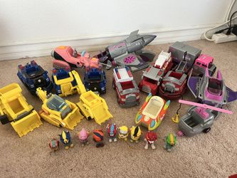Paw Patrol characters and trucks