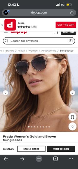 Prada Women’s Gold And Brown Sunglasses