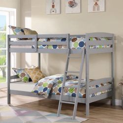 Gray Twin/ Twin Bunk Bed 🇺🇸Memorial Day Sale🇺🇸