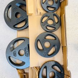 Olympic 2 Inch Gym Plates 25 Lbs X 2 10 Lbs X 2 5 Lbs X 2 