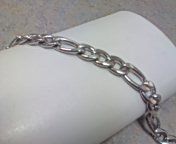 Men's stainless steel Figaro link bracelet