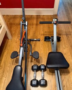 Sunny Health & Fitness Rowing Machines - Like New with 15 Lb Dumbbells - Metuchen, NJ