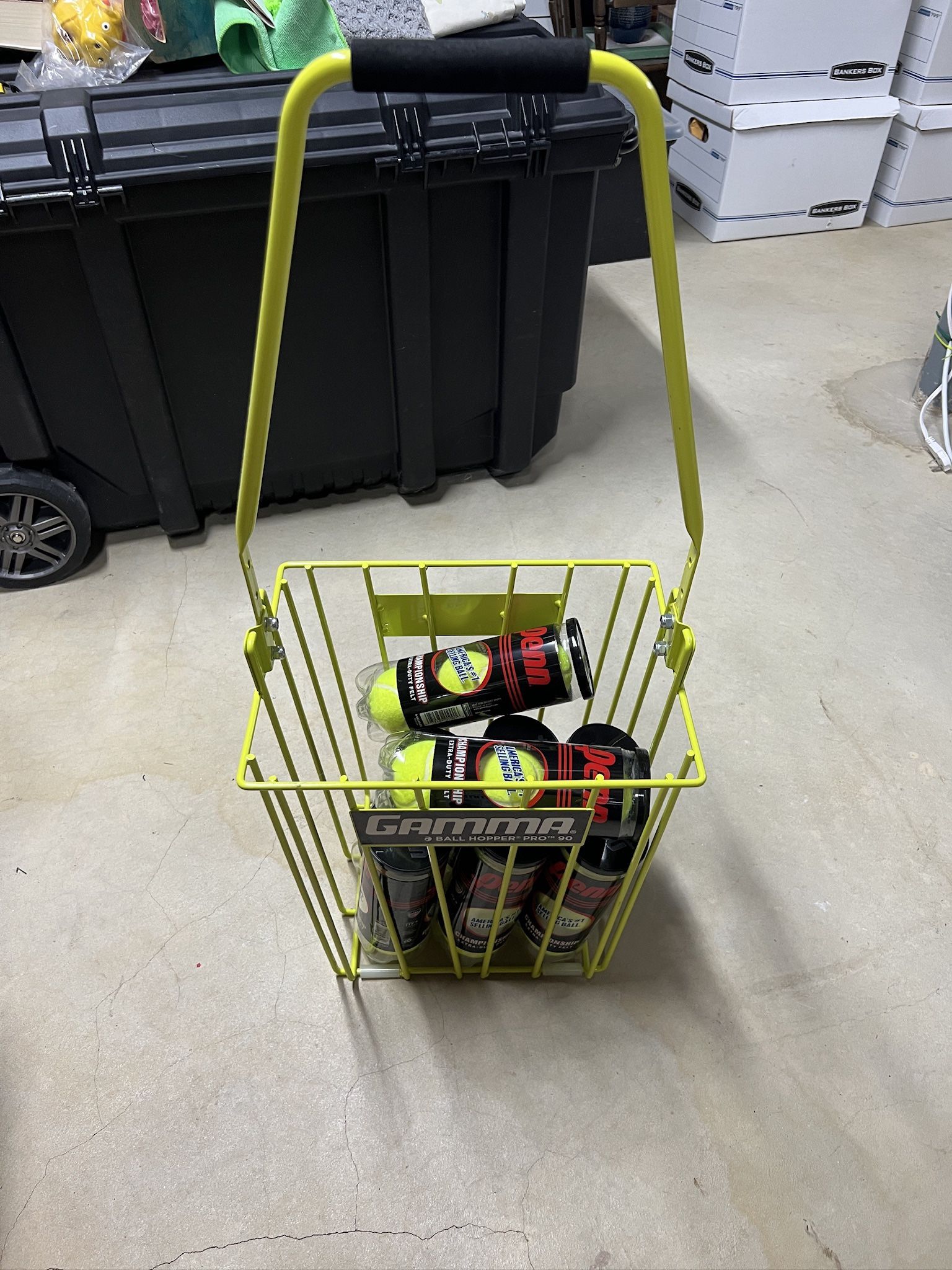 Tennis Ball Hopper With New Balls