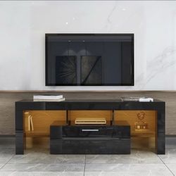 Black Gloss TV Stand with LED Lighting