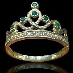 ANILLO CORONA ORO 10K