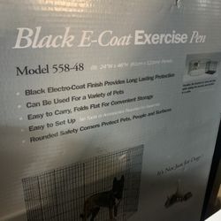 Set Of 2 Black Exercise Pen For Dogs