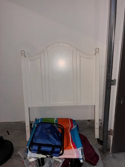 White twin headboard