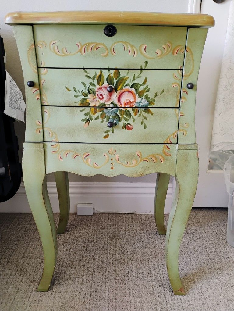 Venetian style jewelry cabinet with mirror