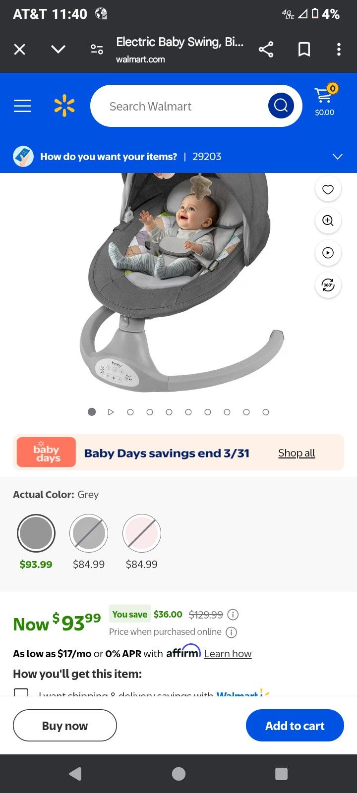 Electric Baby Swing