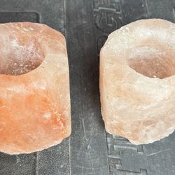 Himalayan Salt Candleholders (Set Of 2)