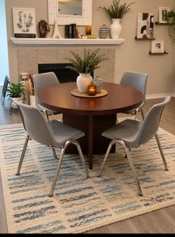 Modern 5-Piece Round Dining Set