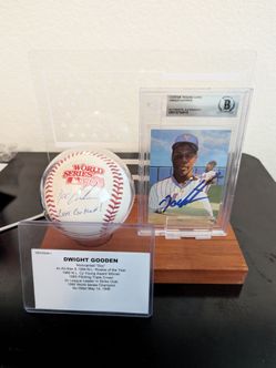Dwight Gooden Signed 1986 World Series Baseball and Beckett Authenticated Custom Card $200 OBO