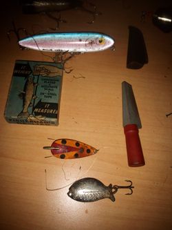 Antique And Rare Lures Sharpening Stone And Antique Scale.. Rare Heddons  for Sale in Nashville, TN - OfferUp
