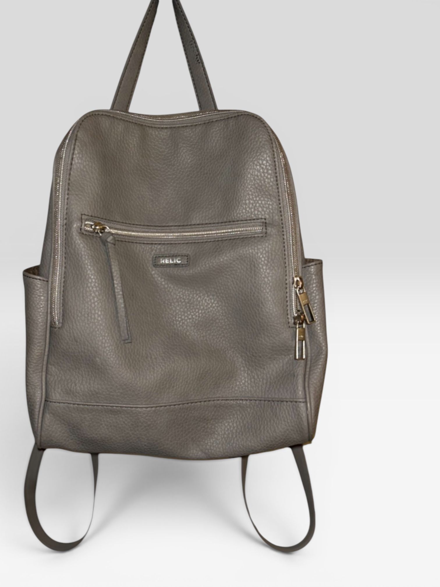 Relic Gray Faux Leather Backpack