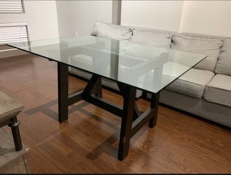 West Elm Glass Dining Table