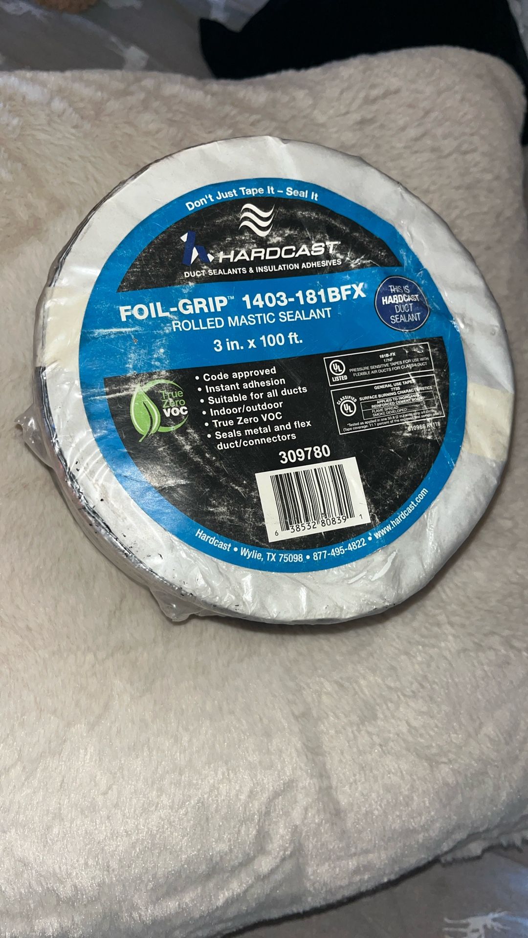 Hardcast Foil Grip Rolled Mastic Sealant 3in x 100ft 1403-181BFX Duct Tape $20