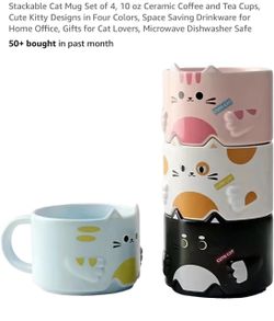 Cute cat mug set