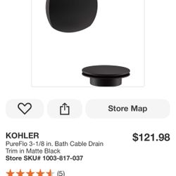KOHLER PureFlo 3-1/8 in. Bath Cable Drain Trim in Matte Black