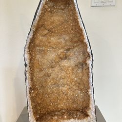 Large yellow citrine geode crystal cathedral 26” 110lb