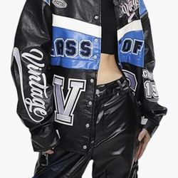 Mens/woman's Motorcycle Jacket Size Small But Fits Medium Or Large 