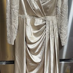 Beige Elegant Formal Evening Dress