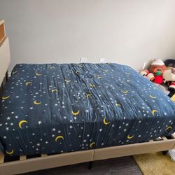 FULL SIZED BED WITH CHARGING SHELVES NEED TO SELL ASAP