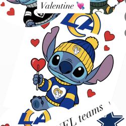 Stitch Valentines T-shirts (Rams & All Teams)