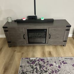 Guadalupe TV Stand W/ Electric Fireplace Included