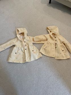 Next brand 4-5yr and 5-6yr coats light yellow floral