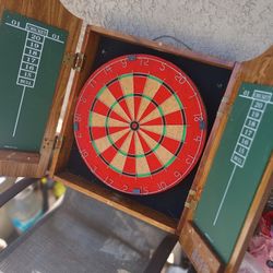 Dart Board And Cabinet 