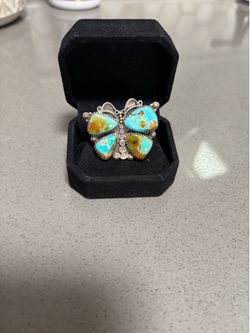 Turquoise and silver ring