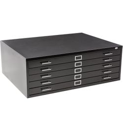 Safco, 5-Drawer Flat File Organizer for Construction, Design, Architecture, Engineering & 30" x 42" Large Documents, Black