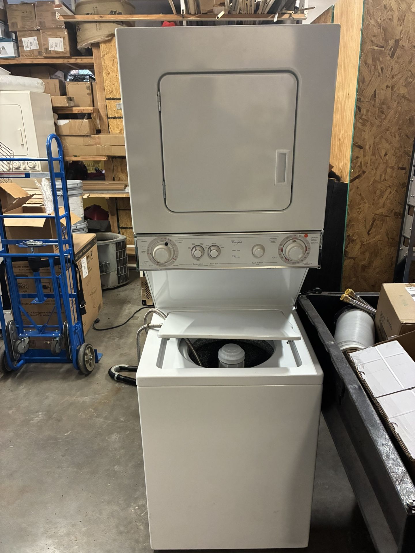 Brand new stackable, washer, and dryer
