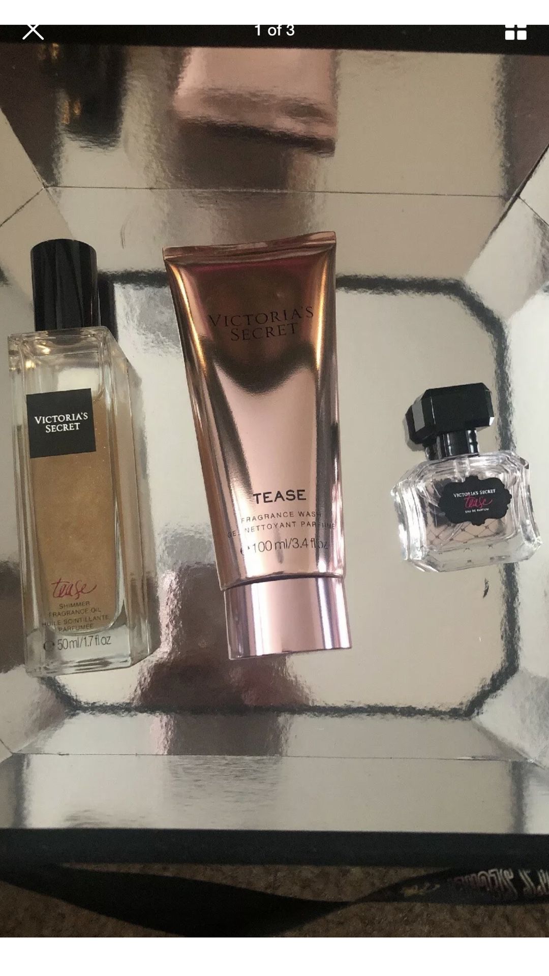 New Victorias Secret Shimmer Fragrance Oil, Wash, And Small Perfume