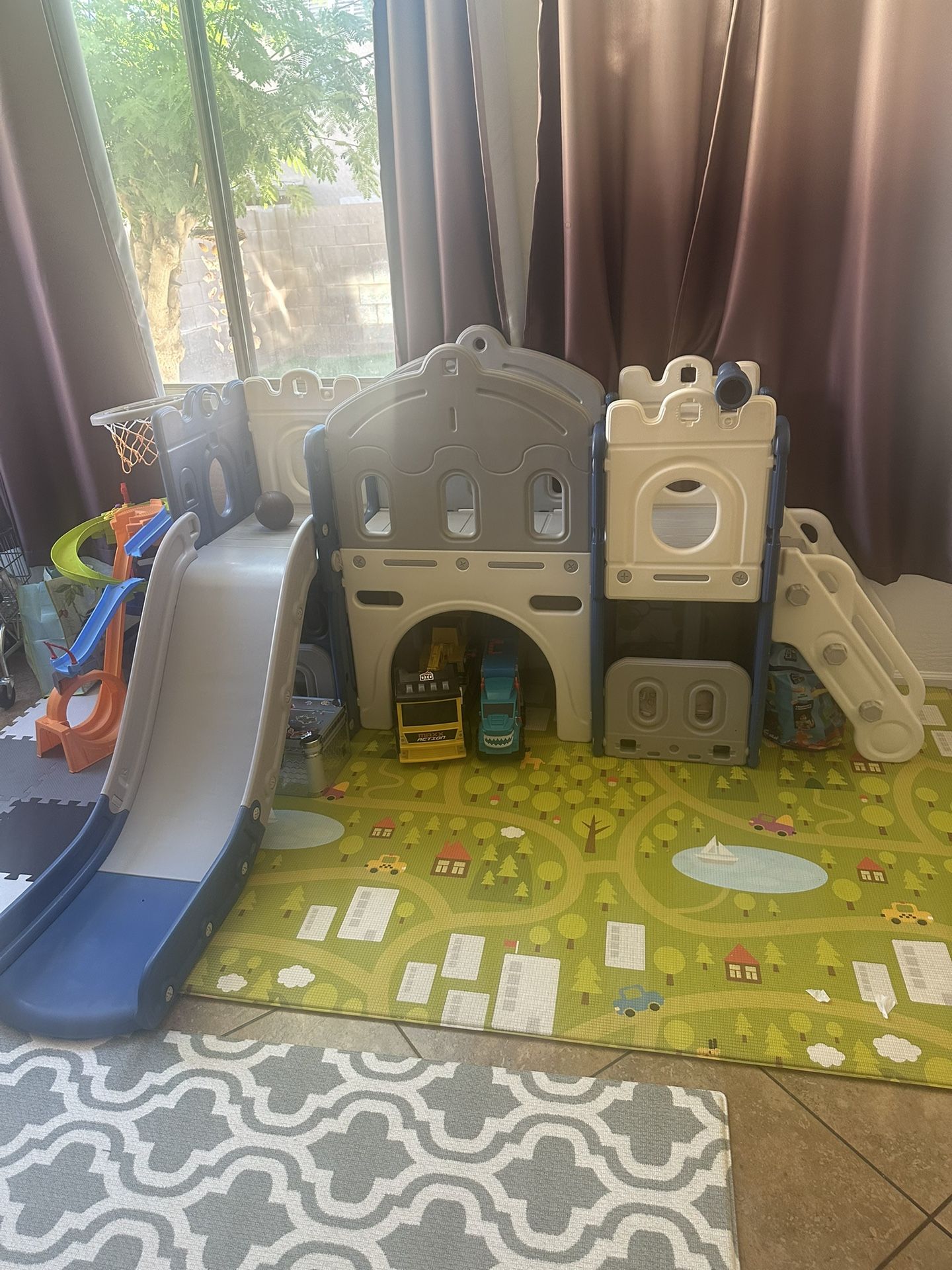 XJD7-in 1 Toddler Slide Set Blue.